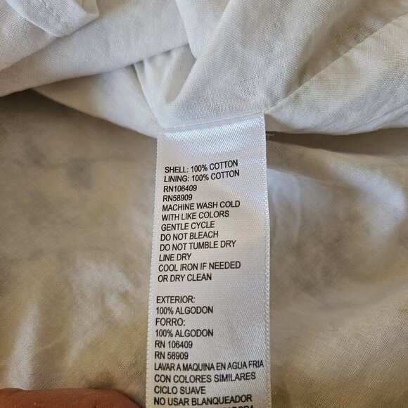 Antonio Melani White Floral Cotton Belted Midi Skirt Size 10 Lined Summer - Picture 7 of 13